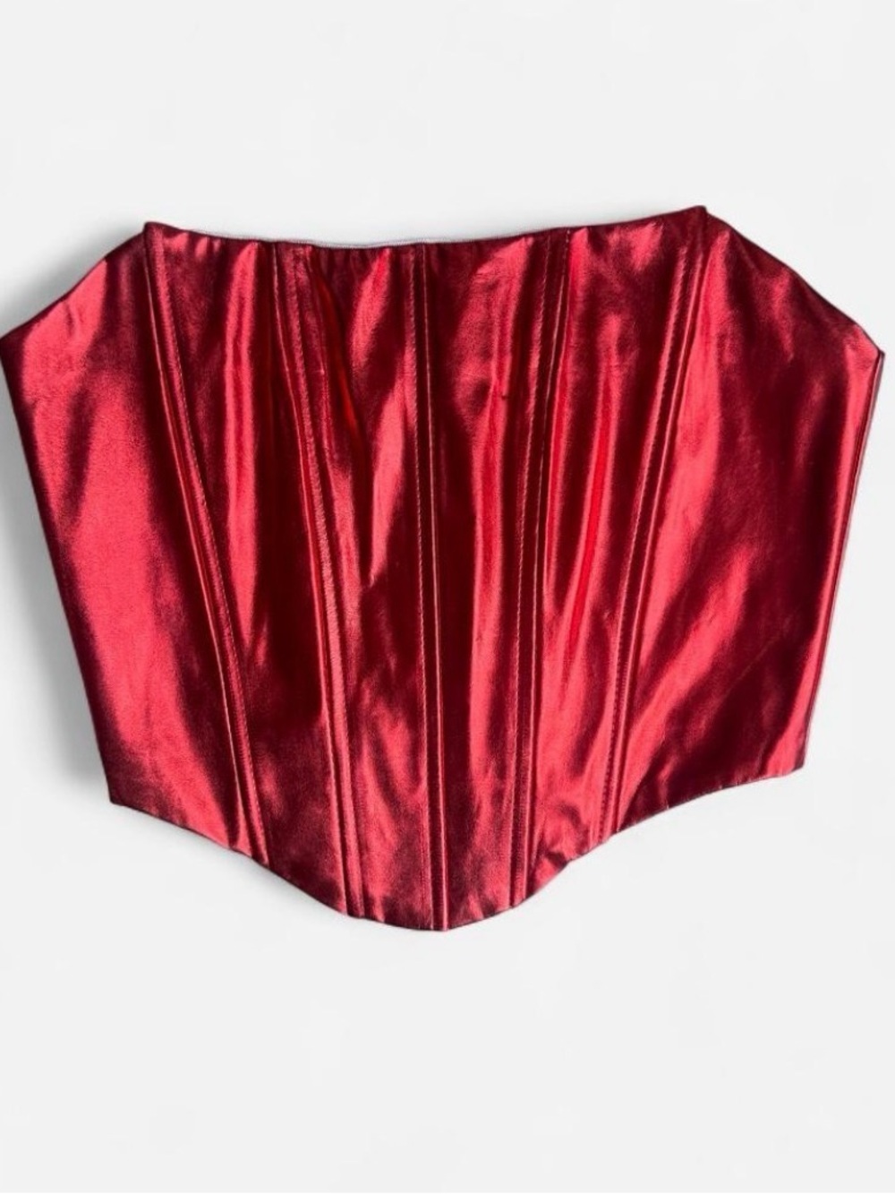Windsor Metallic Red Strapless Corset Top